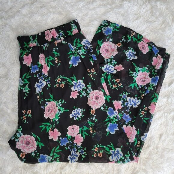 NWT Torrid Black Floral Chiffon Pull On Wide Leg Pants - Size 2X - Picture 12 of 12